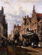 unknow artist European city landscape, street landsacpe, construction, frontstore, building and architecture. 165 oil on canvas